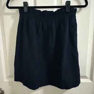💥J. Crew Navy Blue Pull-on Mini Skirt Women’s  6 elastic waist preppy classic